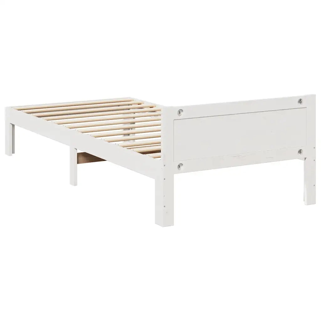 Giroletto senza Materasso Bianco 90x200 cm Legno Massello Pino 859233