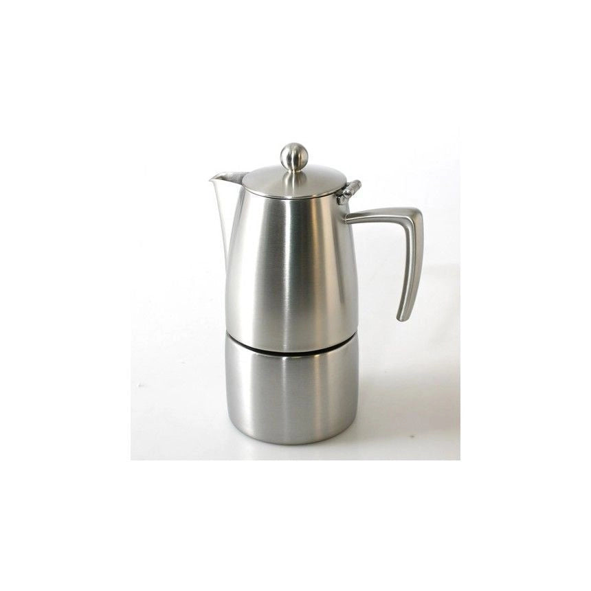 Ilsa 0091S100IE Slancio Caffettiera Moka 10 tazze 60 cl Acciaio Inox 18-10 Induzione Filtro Riduttore colore Satinato