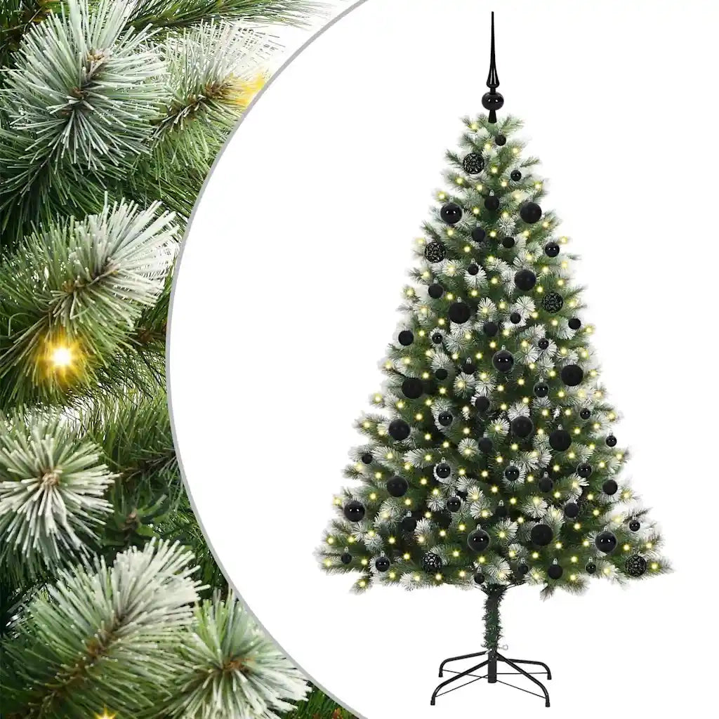 Albero di Natale artificiale a cerniera con neve fioccata 3395443