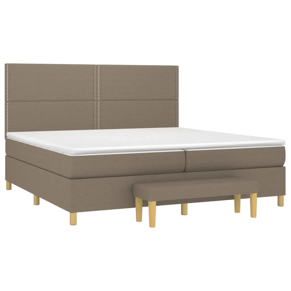 Giroletto a Molle con Materasso Tortora 200x200 cm in Tessuto 3137105
