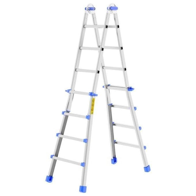 Colombo New Scal Eiffel – Scala Pieghevole a Sfilo 10 Gradini in Alluminio, Altezza Max 460 cm, Portata 100 Kg, Piedini Antiscivolo, Garanzia 5 Anni, colore Acciaio inox