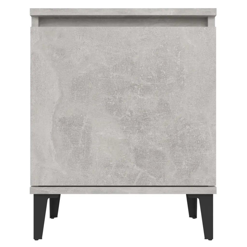 Comodini con Gambe in Metallo Grigio Cemento 40x30x50 cm 805842