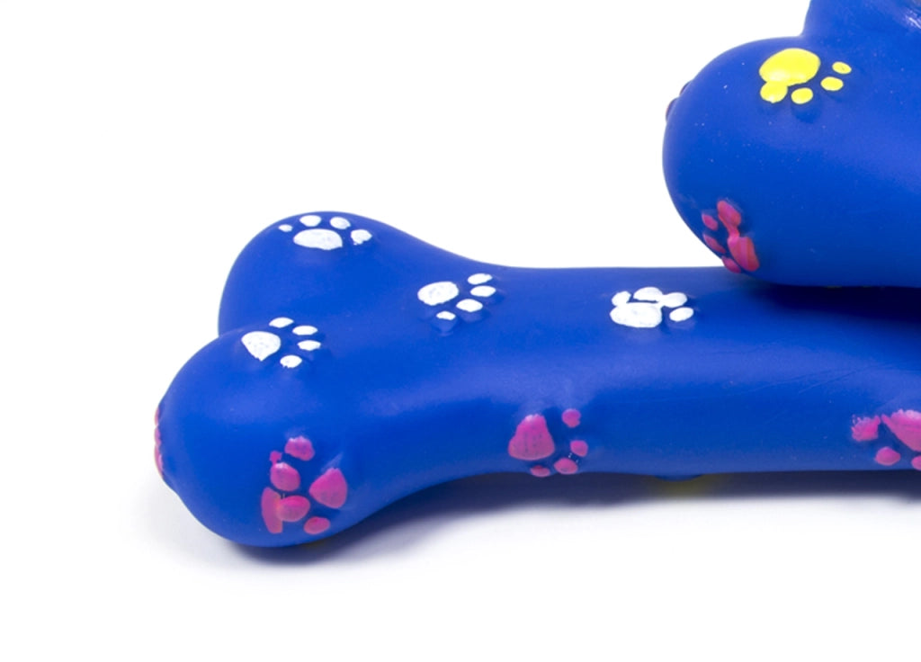 Gioco Pet Resistente Per Animali Domestici Con Effetti Sonori Modello Osso Blu - Set 2 Pezzi - Blu