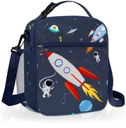 Borsa Spaziale Geisolata per Bambini con Contenitore per Fiaschi, Termos Borsa Piccola per Scuole Elementari Portatile per Ragazzi