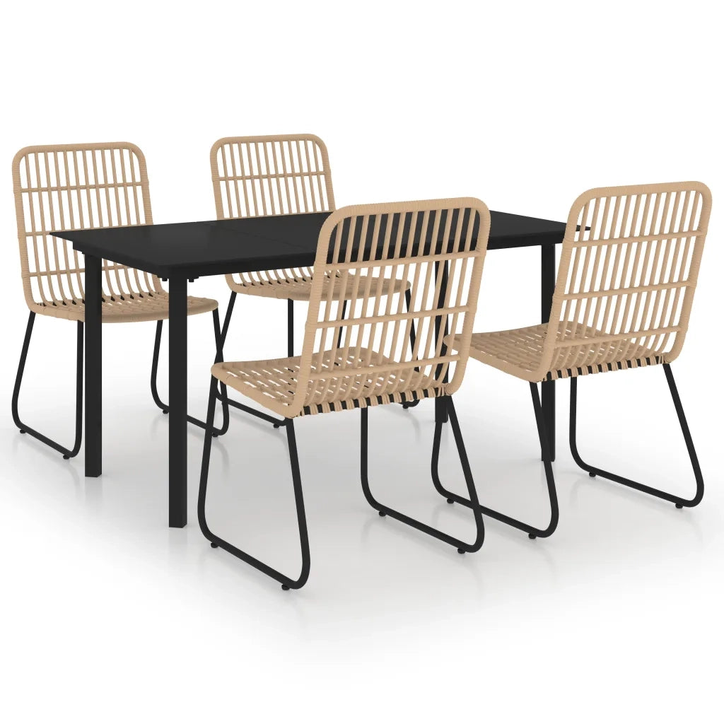 Set da Pranzo da Giardino 5 pz in Polyrattan e Vetro 3060239