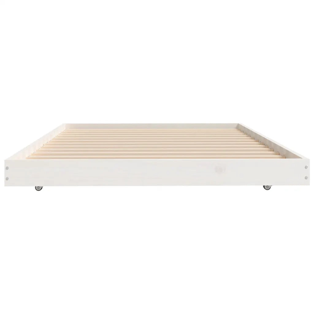 Giroletto senza Materasso-Struttura Letto Bianco 100x200 cm Legno Massello Pino 497197