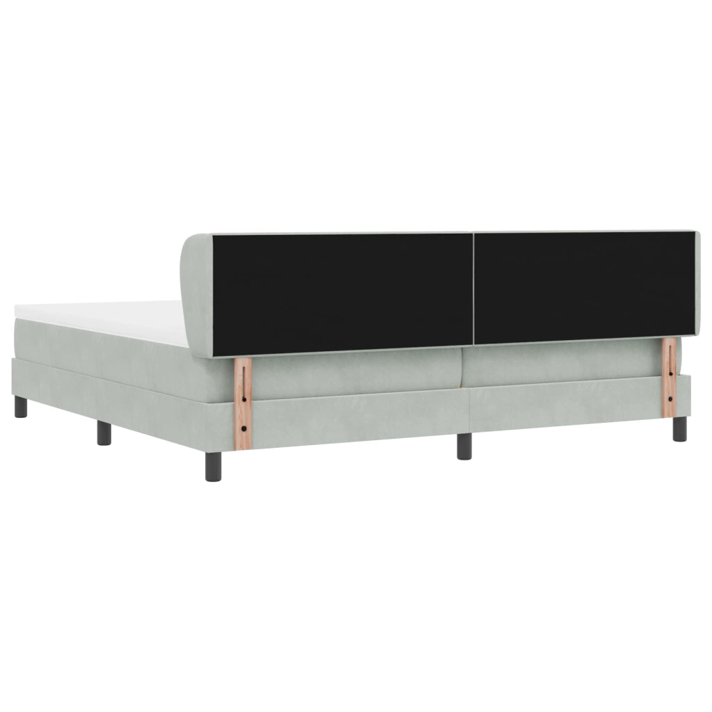 Struttura Letto A Rete Con Materasso Grigio Chiaro 200x200 cm Velluto