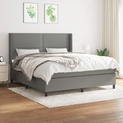 Giroletto a Molle con Materasso Grigio Scuro 180x200 cm Tessuto cod mxl 48503
