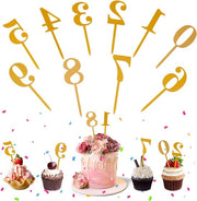 Decorazioni per torta numeriche - 10 pezzi - numeri da 0 a 9 - decorazione per torta e cupcake - materiale acrilico - festa di compleanno - festa per bambini - festa di matrimonio