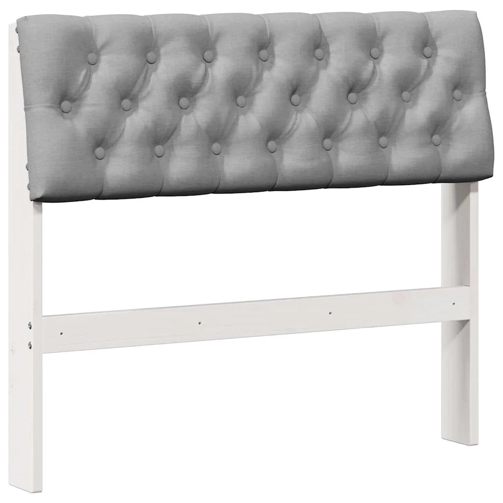 Testiera imbottita-Testiera con Cuscini-Testata Grigio chiaro 90 cm Pino massello 465258