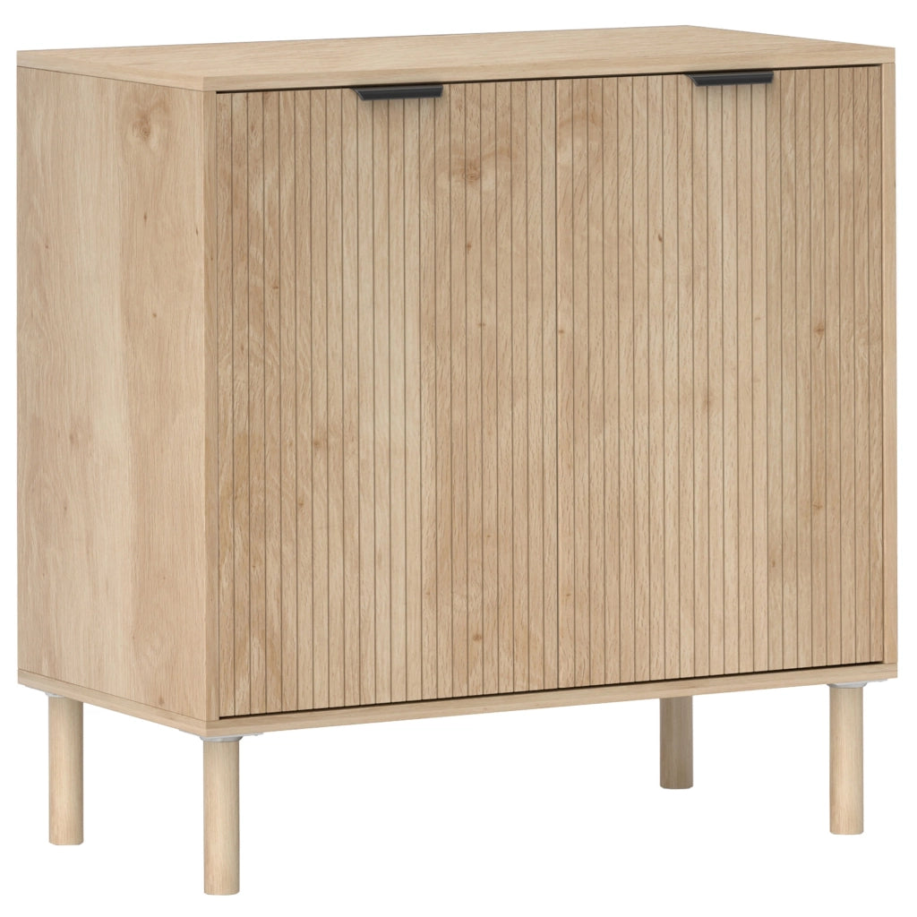 Mobile Contenitore in Legno a 2 Livelli con Ripiano Regolabile ¨C zephmum ¨C Rovere 78x40x78 cm