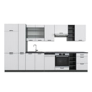 Cucina componibile Fame-Line Bianco rustico/Antracite 355 cm, PL Antracite Vicco