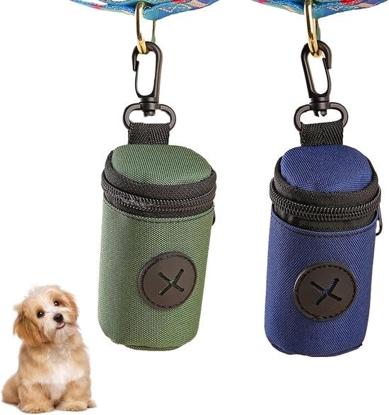 Contenitore di Sacchetti di Cibo per Cani, 2 pezzi, Ideale per Escursioni, Viaggi e Visite al Parco, Inclusi Sacchetti in Blu Scuro e Verde Scuro
