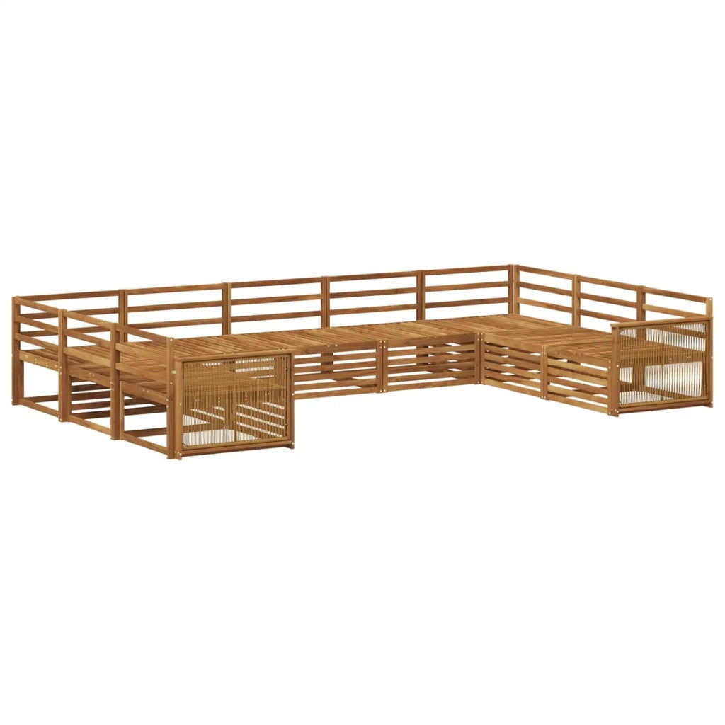 Set di divani da esterno 9 pz Naturale Legno di Acacia Massello 3383837