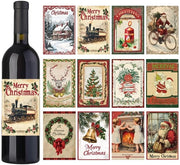 Etichette Vintage per Fiaschi di Vino per Feste 48 pezzi