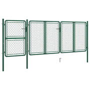 Cancello da Giardino in Acciaio 400x125 cm Verde 144446