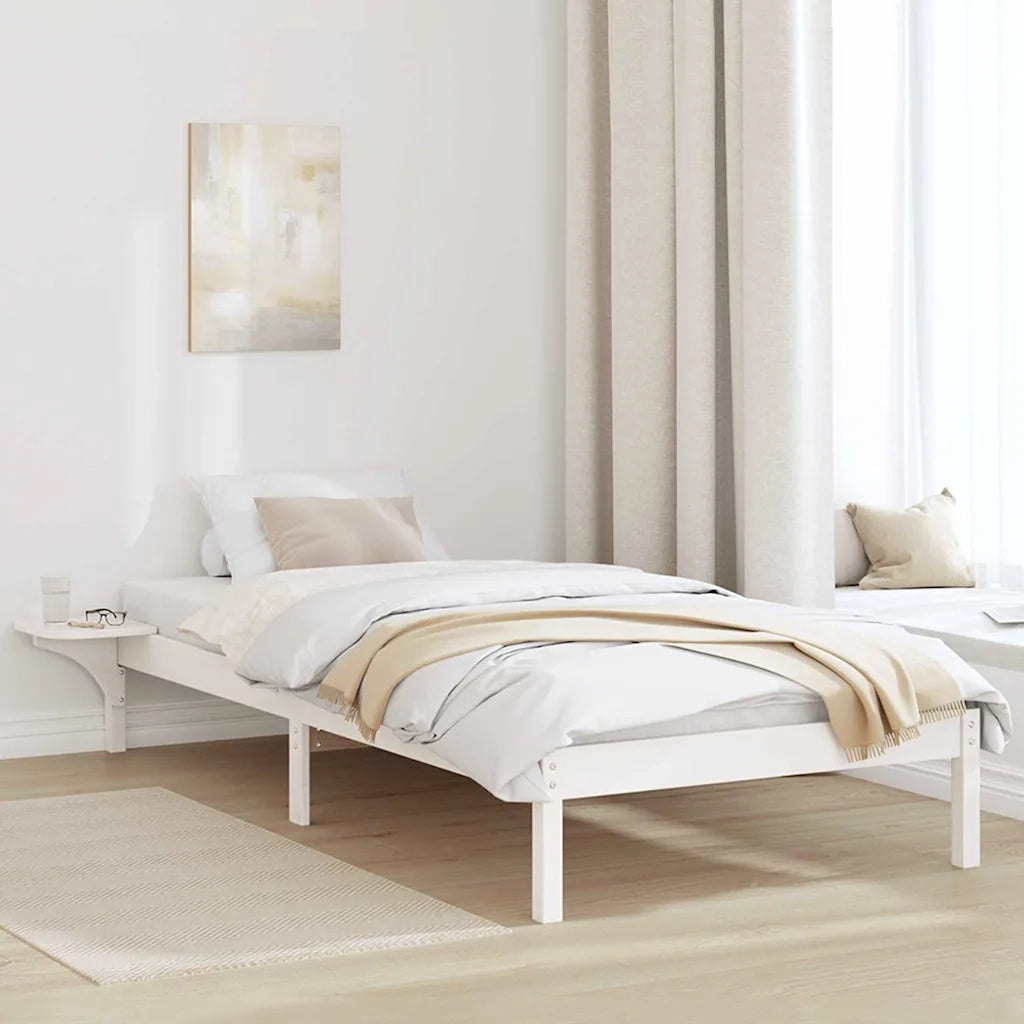Struttura del letto Bianco 100 x 200 cm Pino massello 873203