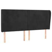 Testiera | Testata ad Orecchio Nera 183x23x118/128 cm in Velluto
