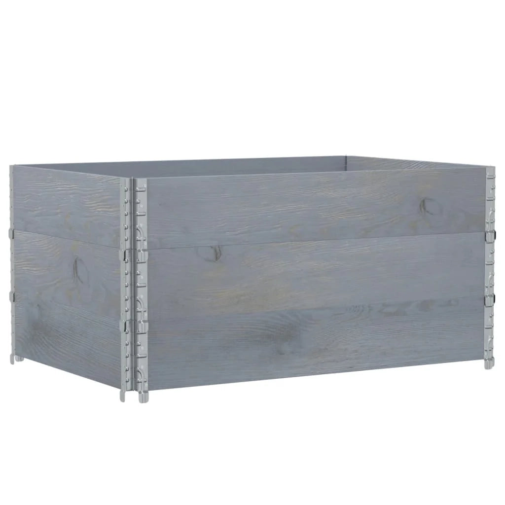 Vassoio per fioriera aiuola rialzata piante fiori terrazza giardino 120 x 80 cm legno massello di pino grigio 02_0037405