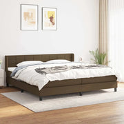 Giroletto a Molle con Materasso Marrone Scuro 200x200cm Tessuto 3129740