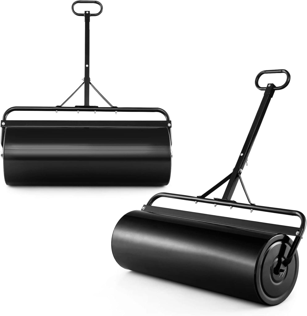 Rullo da Giardino per Prato 113 L 90 x 40 cm, Rullo per Prato in Metallo Riempibile di Acqua/Sabbia con Manico Antiscivolo, Ideale per Cortile, Parco e Fattoria (Verde)