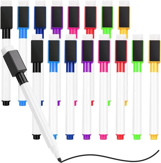 Set di marker magnetici bianchi per whiteboard - 16 pezzi