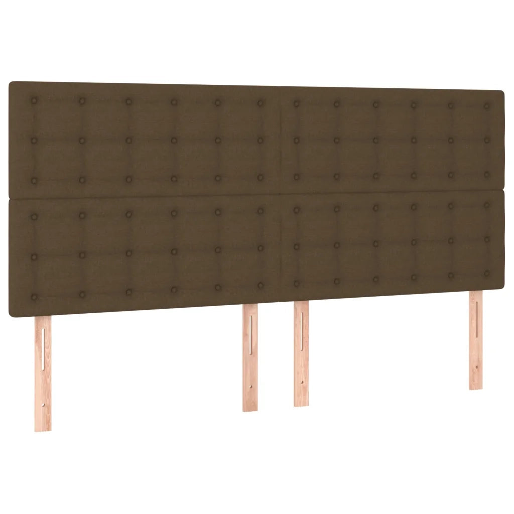 Testiera Marrone Scuro 160x5x118/128 cm Tessuto