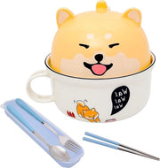 Tazza per ramen con design cartoneggiante e serpente sofficcio, copertura 700 ml, ceramica, grande pentola per spaghetti, regalo per bambini