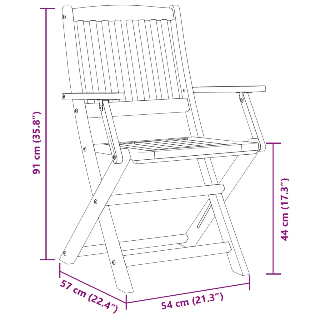 Set Pranzo da Giardino Pieghevole 5pz Legno Massello di Acacia 3295248