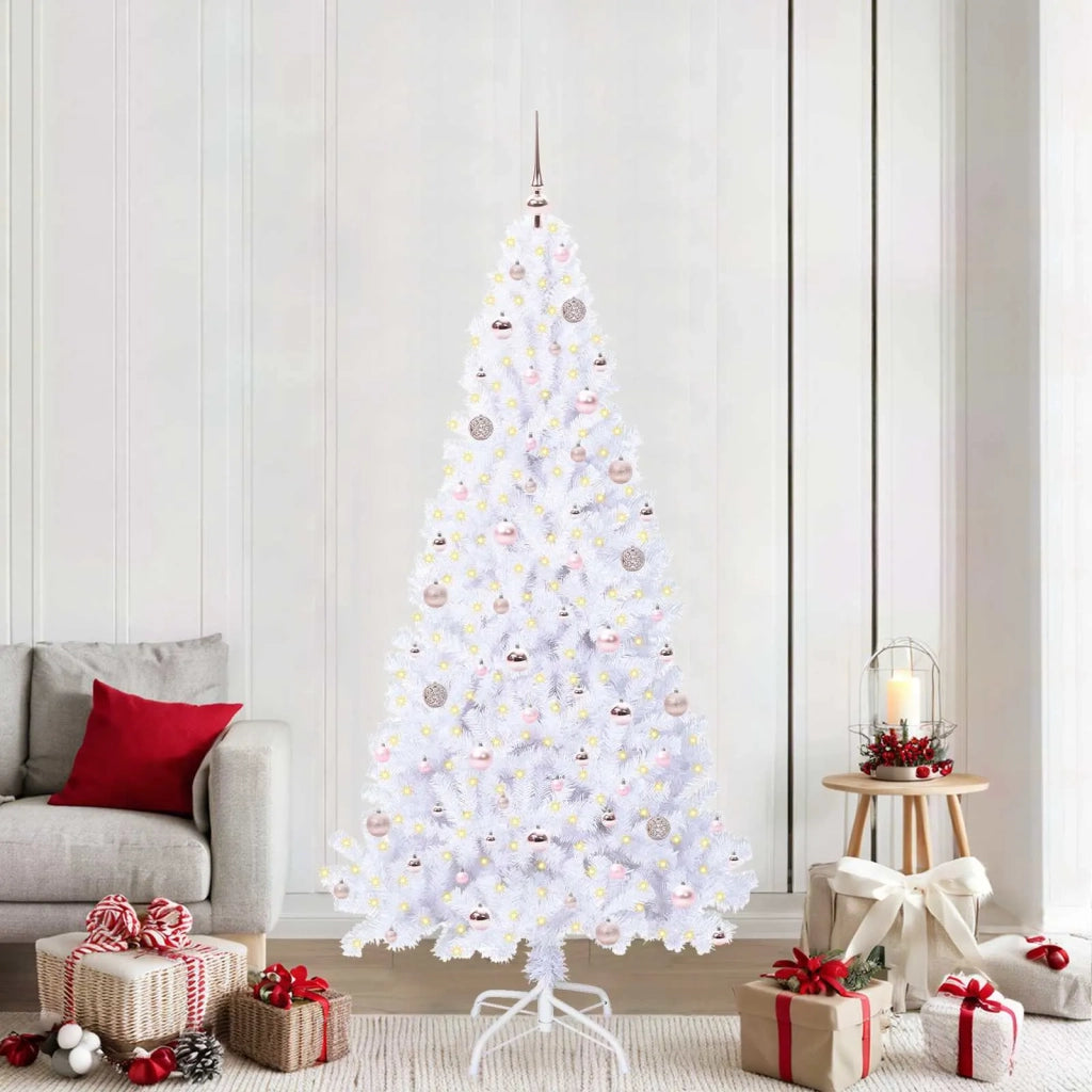 Albero di Natale | Decorazioni natalizie artificiale Bianco 210 cm PVC e Acciaio