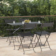 Sedie Pieghevoli da BistrÃ² 4 pz Nere Polyrattan e Acciaiocod mxl 76236