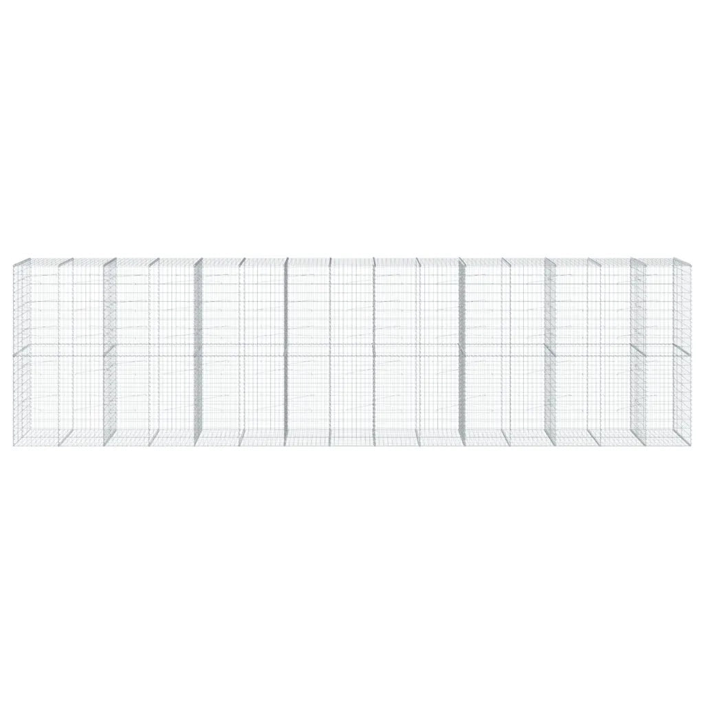 Cesto Gabbione con Copertura 750x100x200 cm in Ferro Zincato 3295238