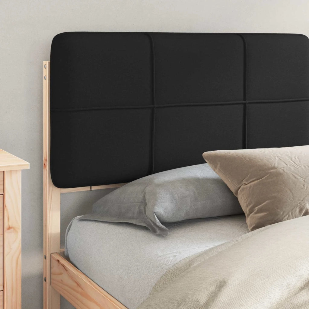 Letto con Testiera Rivestita Nero 200 x 200 cm Pino massello 3405569