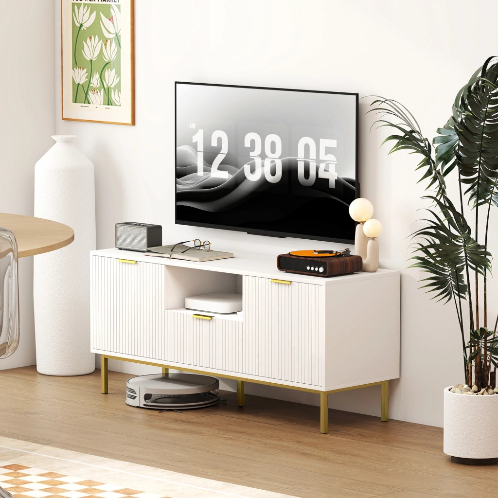 Mobile TV con 2 ante e cassetto ¨C Xylo ¨C Bianco, 120x39x54cm