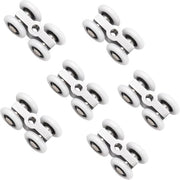 6 pezzi di ruote per porte scorrevoli, ruote silenziose a sterzo, porta scorrevole con 4 ruote, 20 mm per doccia, ruote con viti M6, per porte doccia, accessori bagno e finestre