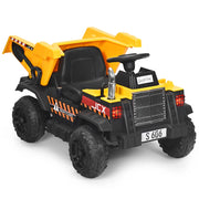 Camion ribaltabile elettrico per bambini 107 x 63,5 x 58 cm con telecomando fatto a mano atmosfera allegra giallo PP 20_0017124
