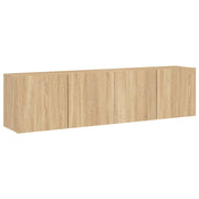 Mobile TV multimediale da parete mensola TV credenza TV per sala da pranzo soggiorno camera da letto 2 pezzi rovere Sonoma 80 x 30 x 41 cm marrone 02_0029002