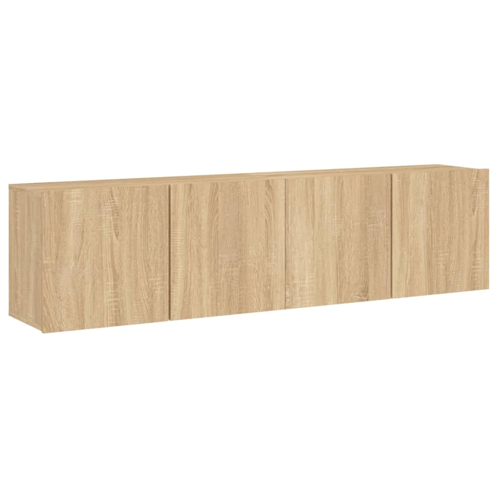 Mobile TV multimediale da parete mensola TV credenza TV per sala da pranzo soggiorno camera da letto 2 pezzi rovere Sonoma 80 x 30 x 41 cm marrone 02_0029002