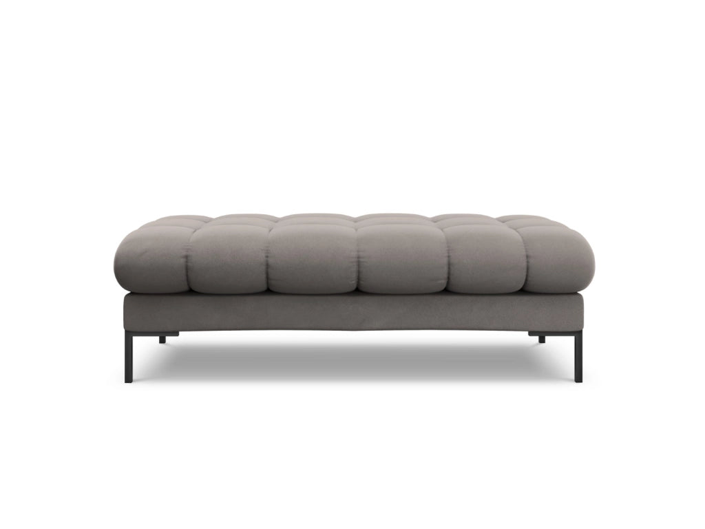 Cosmopolitan Design - Panca "Bali" 2 posti in velluto grigio chiaro 