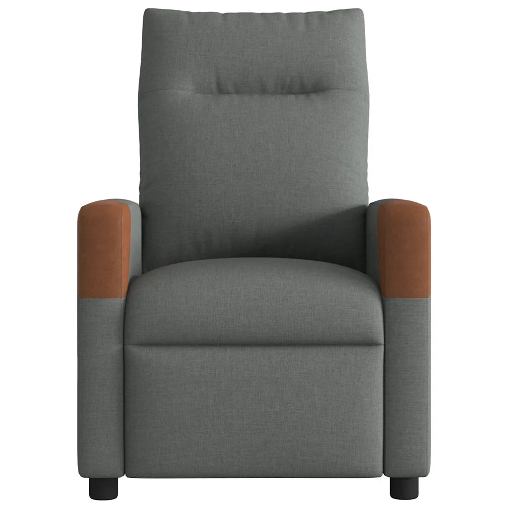 Poltrona | Sedia Relax reclinabile in tessuto grigio scuro