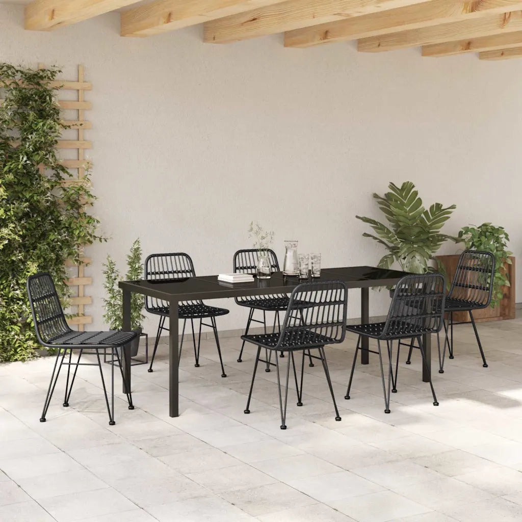 Set da Pranzo per Giardino 7 pcs Nero 3379203