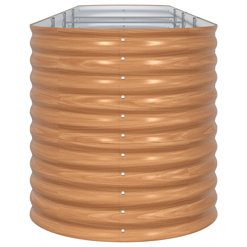 Vaso Sollevato da Giardino Effetto Legno Acciaio Zincato