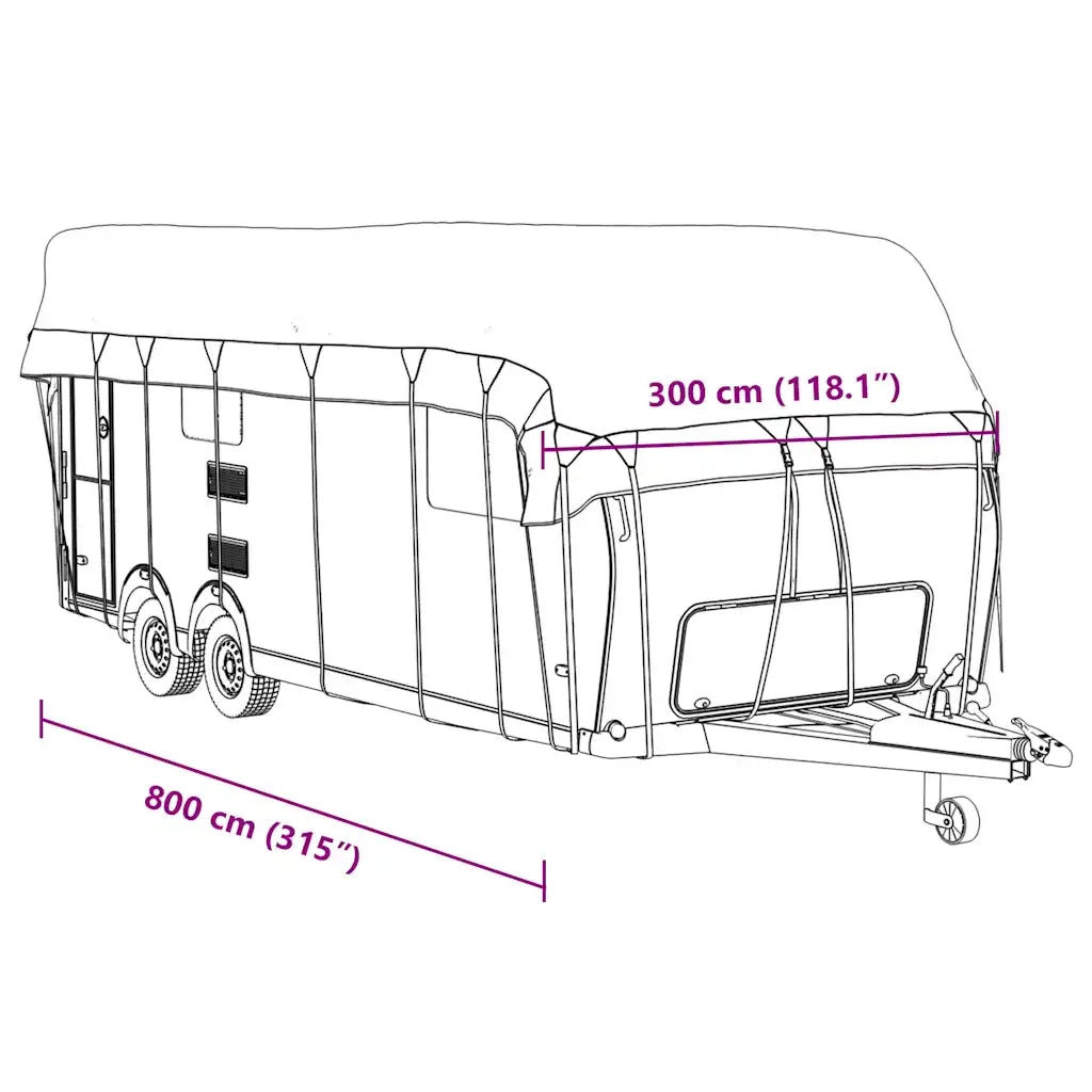 Telo per Roulotte Grigio 800x300 cm in Tessuto Non Tessuto CFW7003290