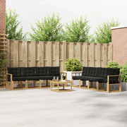 Set di divani da esterno 9 pz Bianco e Nero 3389338