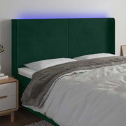 Testiera a LED Verde Scuro 203x16x118/128 cm in Velluto 3123837