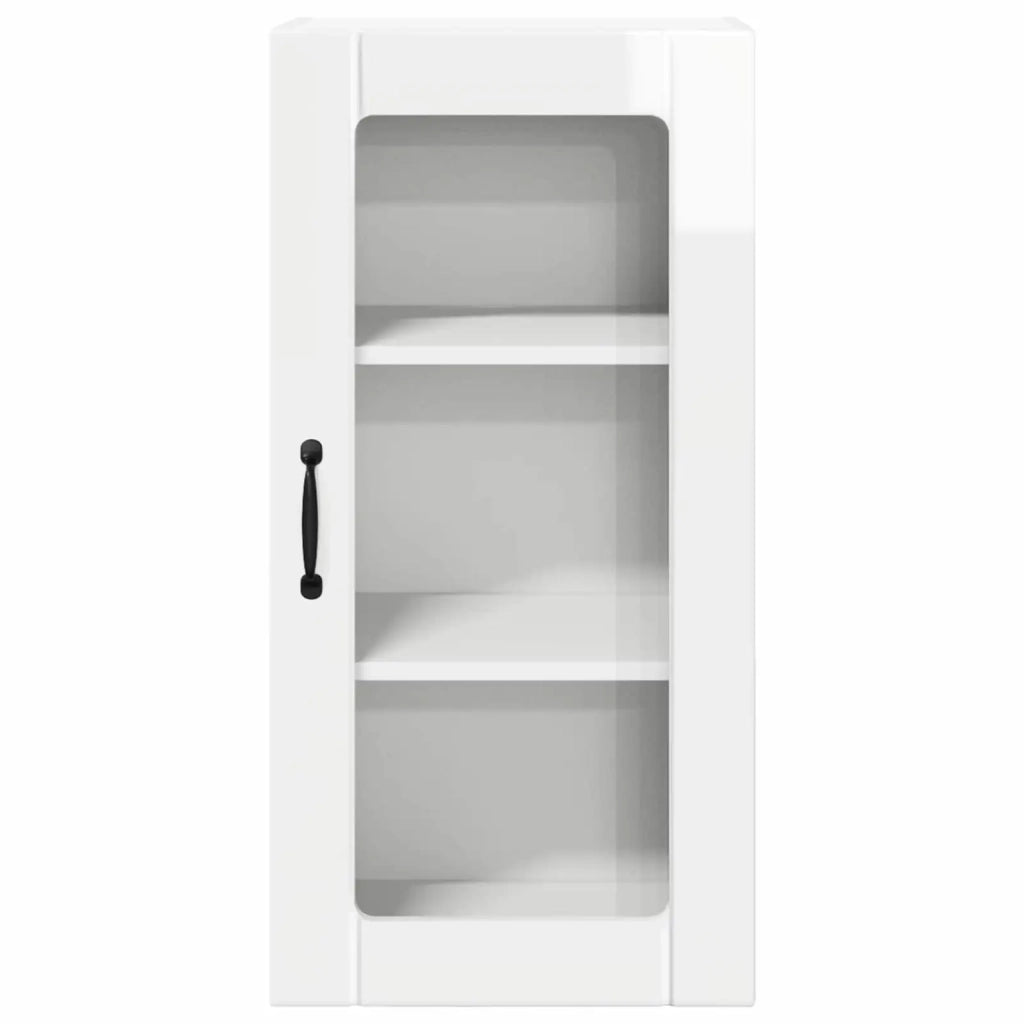 Mobile in vetro da parete PORTO 2 pcs Bianco Lucido 885344