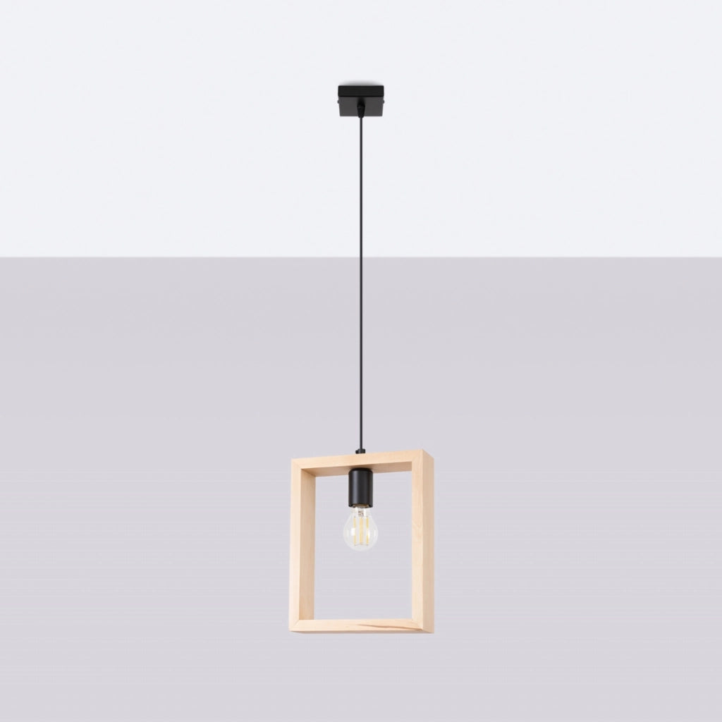 Lampada a sospensione ARIES in legno naturale