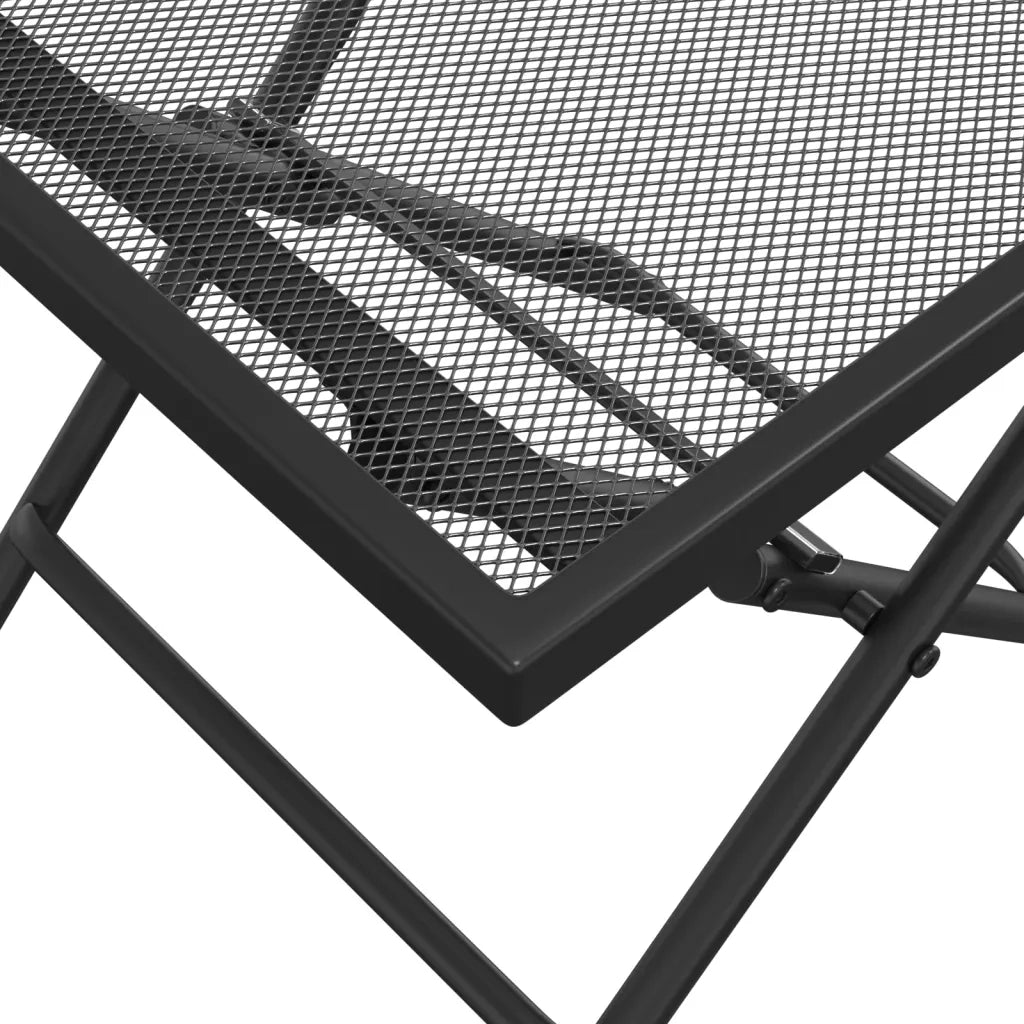 Tavolo da Giardino Pieghevole Antracite 38x38x38cm Rete Acciaio 362766