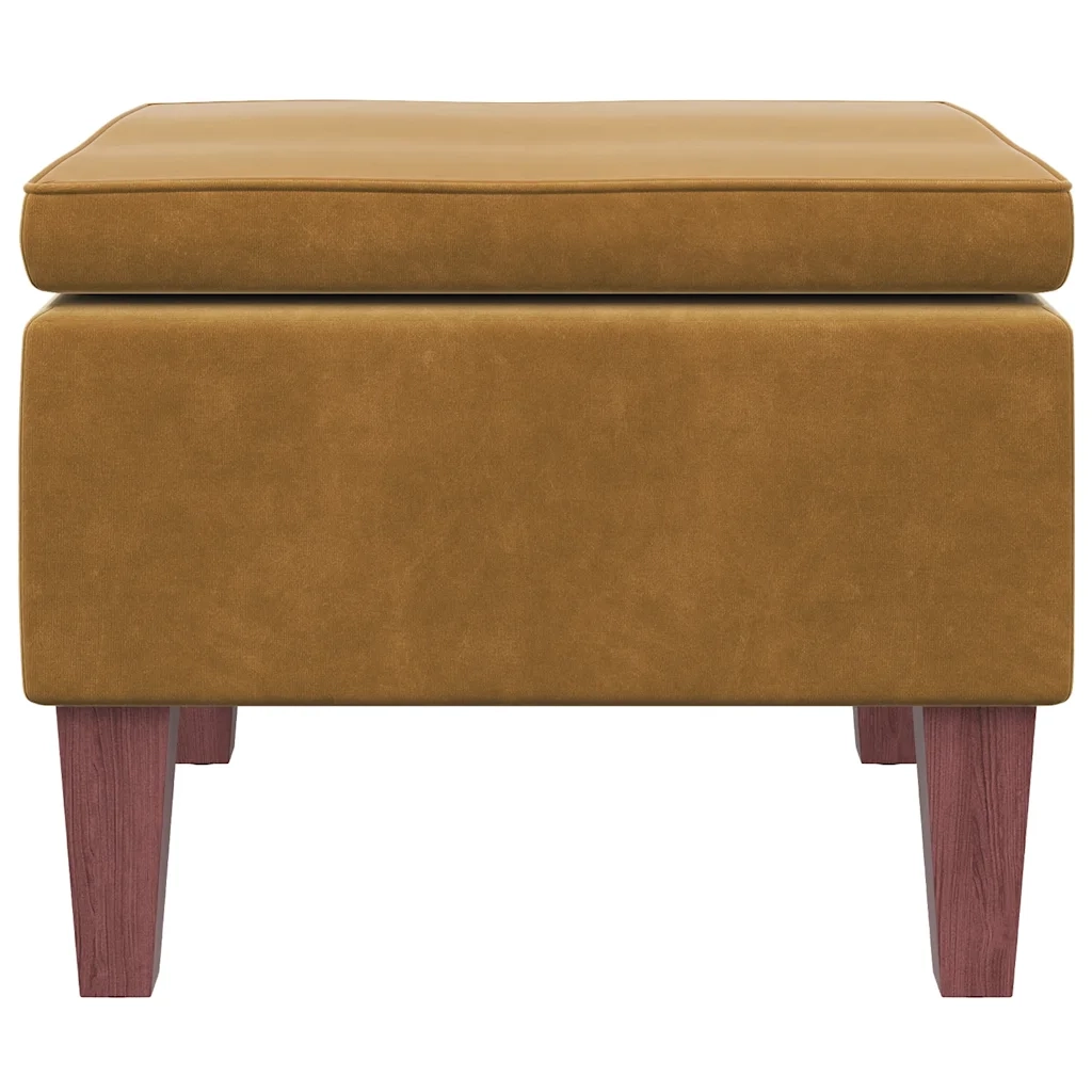 Poggiapiedi con Gambe in Legno Marrone in Velluto cod mxl 38902