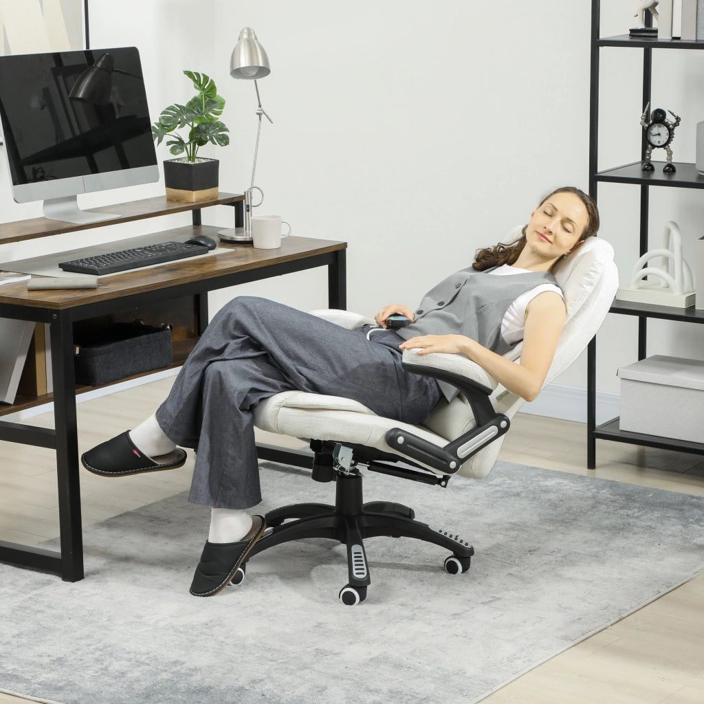 Sedia da ufficio ergonomica con massaggio ¨C zephmum ¨C cremewei? 68x72x110-120 cm